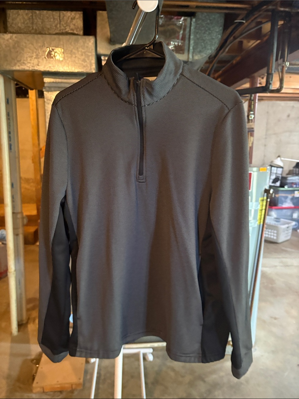 PGA Tour Men's Performance Quarter-Zip Jacket - Charcoal Black